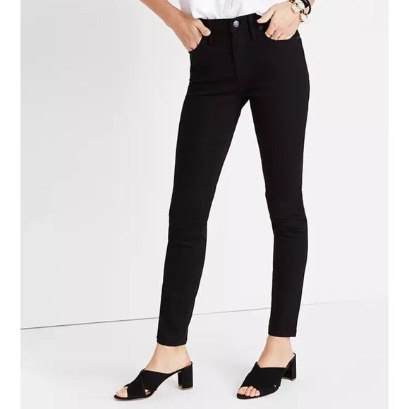 Madewell Denim - Madewell 9 Inch High Riser Skinny Jeans in ISKO Stay Black G1202